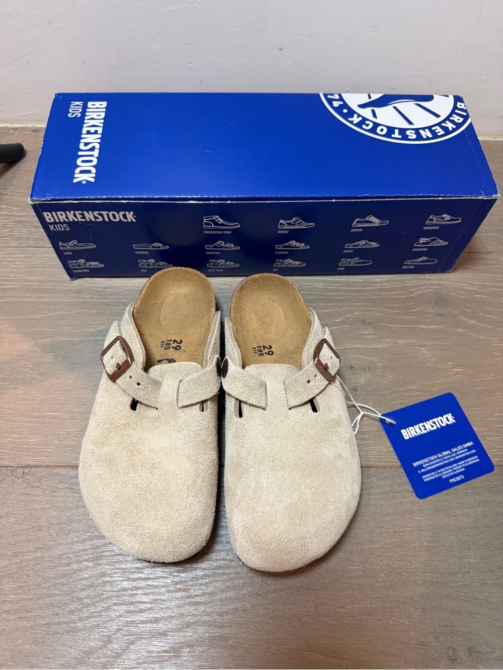 Birkenstock Boston Suede Clogs for Kids size 29 (US 11) NIB